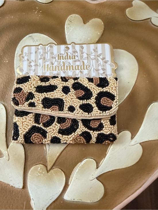India Handmade Beaded Leopard Zippered Coin Travel Pouch Wallet | Poshmark