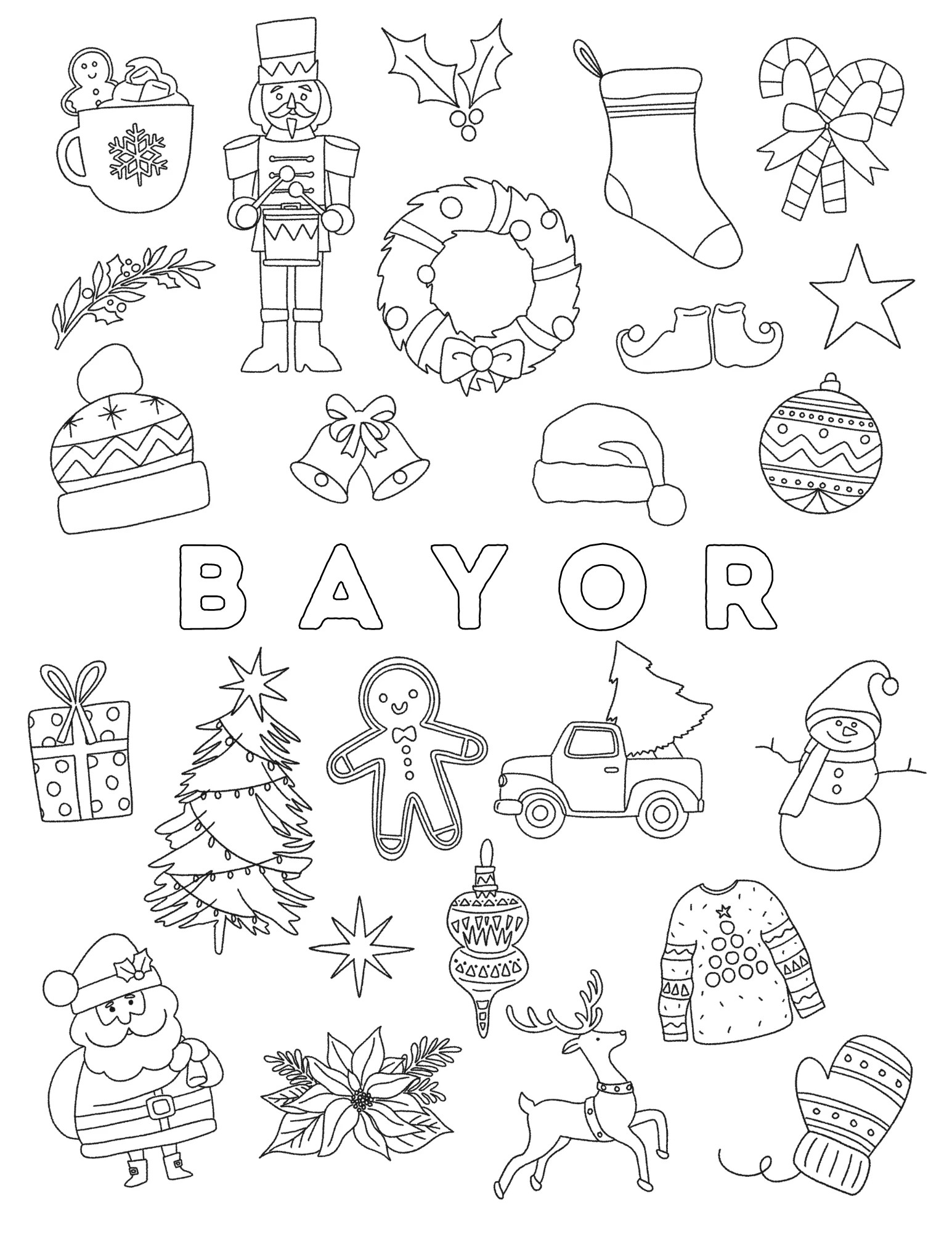 Custom CHRISTMAS Coloring Page | The Letter Vee