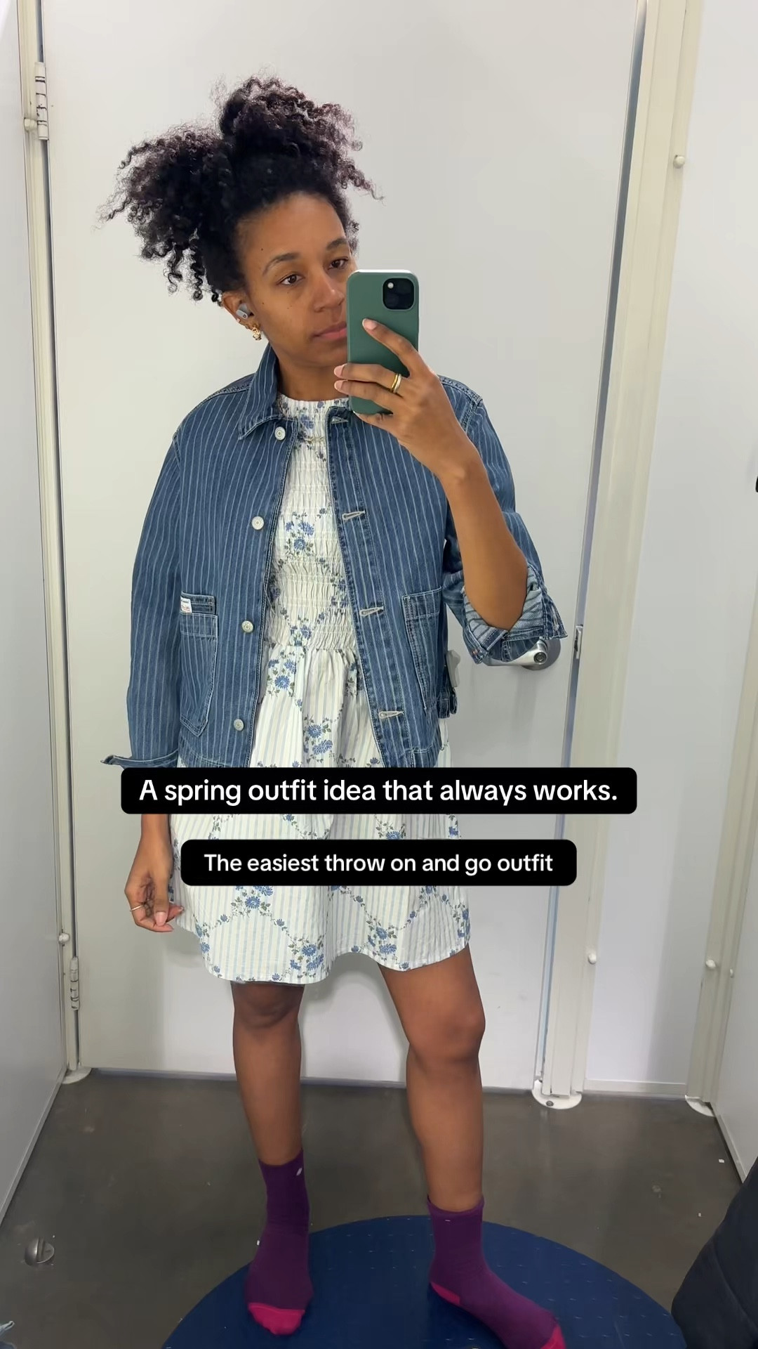 The easiest spring outfit formula.

A flowy dress + a denim jacket = effortless every time.
Perfect for those in-between weather days when it’s cool in the morning and warm by afternoon.

This Old Navy try-on did not disappoint !
Saving this combo for spring on repeat.

#LTKgrwm #LTKootd #LTKU