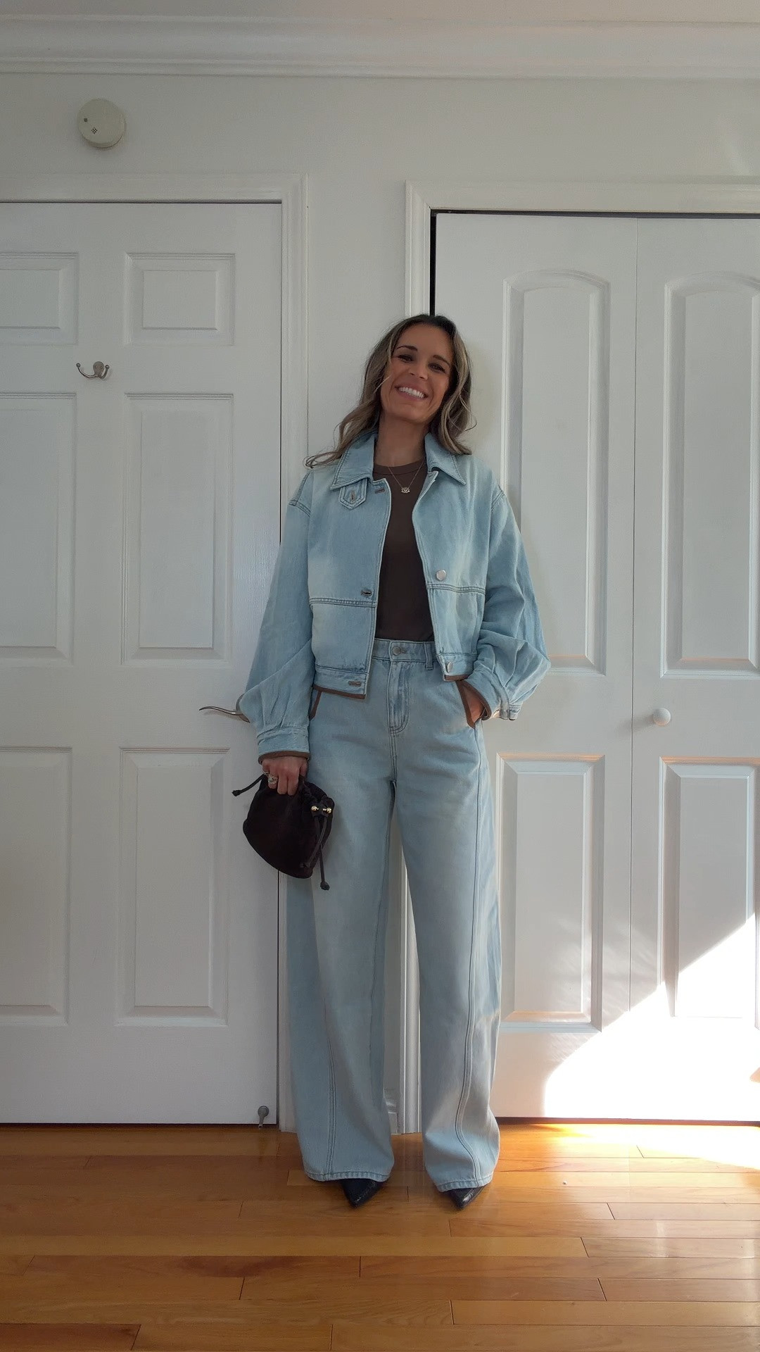 use code MYVESNA to save 10%

Wearing sz S in all jeans, true to size. I’m 5’5” 122 lbs  waist 27"
Denim funnel neck jackets sz XS. I sized down.
Denim blouse lantern sleeves sz XS. I sized down.
 

 #LTKSpringSale #LTKgrwm #LTKootd