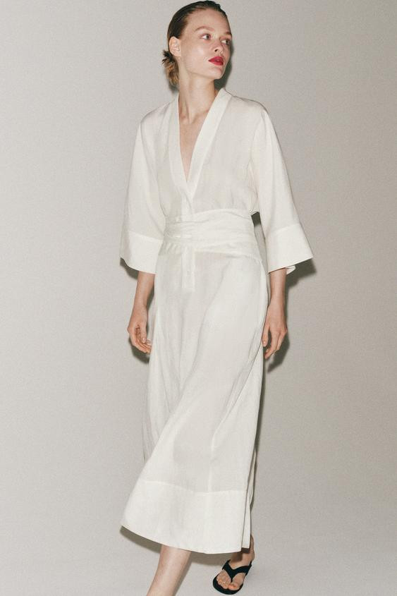 ZW COLLECTION BELTED MIDI DRESS | Zara US