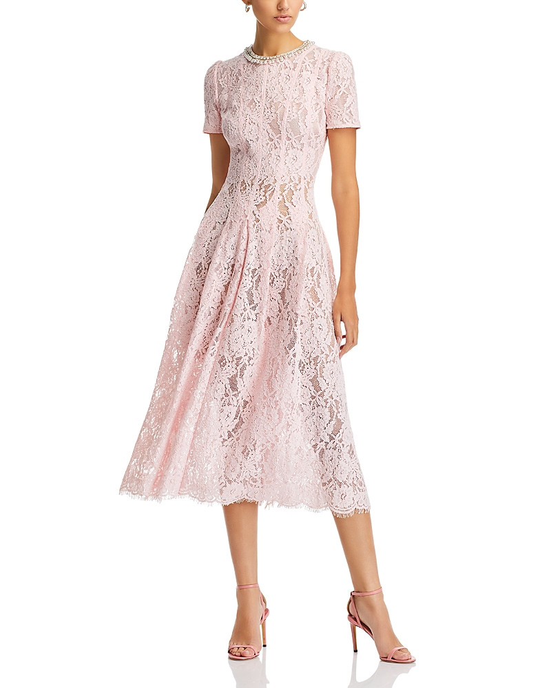 Self-Portrait Pink Lace Embellished Midi Dress | Bloomingdale's (US)