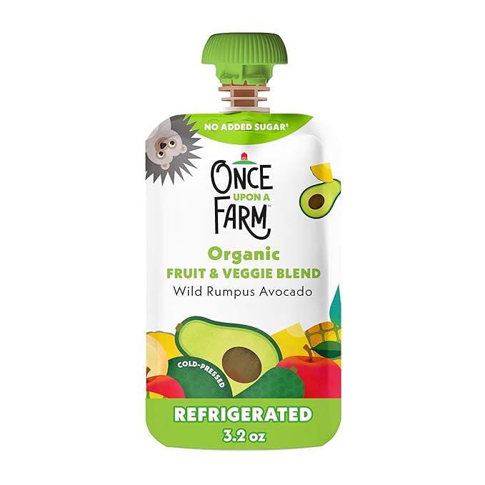 Once Upon a Farm Organic Fruit And Veggie Blend, Wild Rumpus Avocado, 3.2 Oz | Amazon (US)