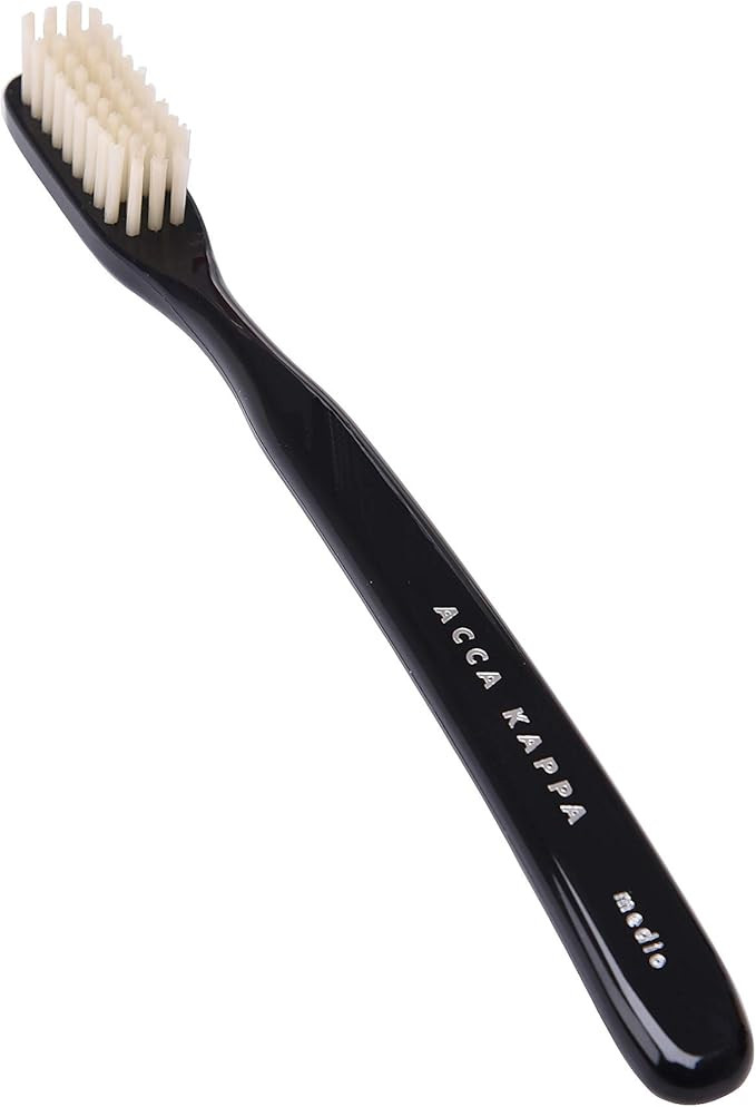Acca Kappa Vintage Black Toothbrush Medium Nylon Bristles Retro-Style Ergonomic Handle | Amazon (US)