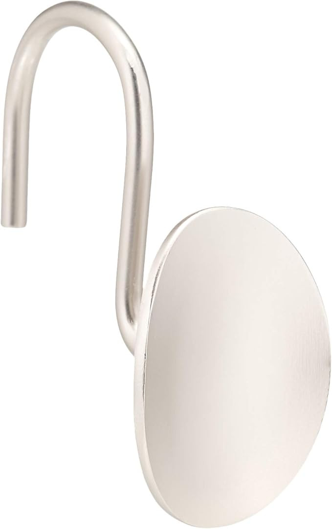 Amazon Basics Shower Curtain Hooks - Leaf Hooks, Nickel | Amazon (US)