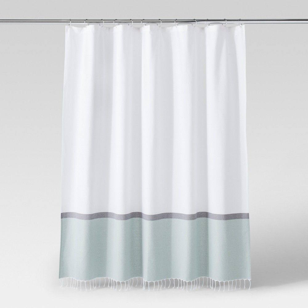Woven Shower Curtain Green/White - Project 62 | Target