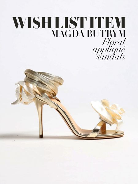 Magda Butrym flower shoes in gold ⚜️⚜️
Wedding guest outfit | Rose appliqué heels | Metallic shoes | Party | Spring outfit | Designer sandals | Ankle wraparound 

#LTKparties #LTKshoecrush #LTKwedding