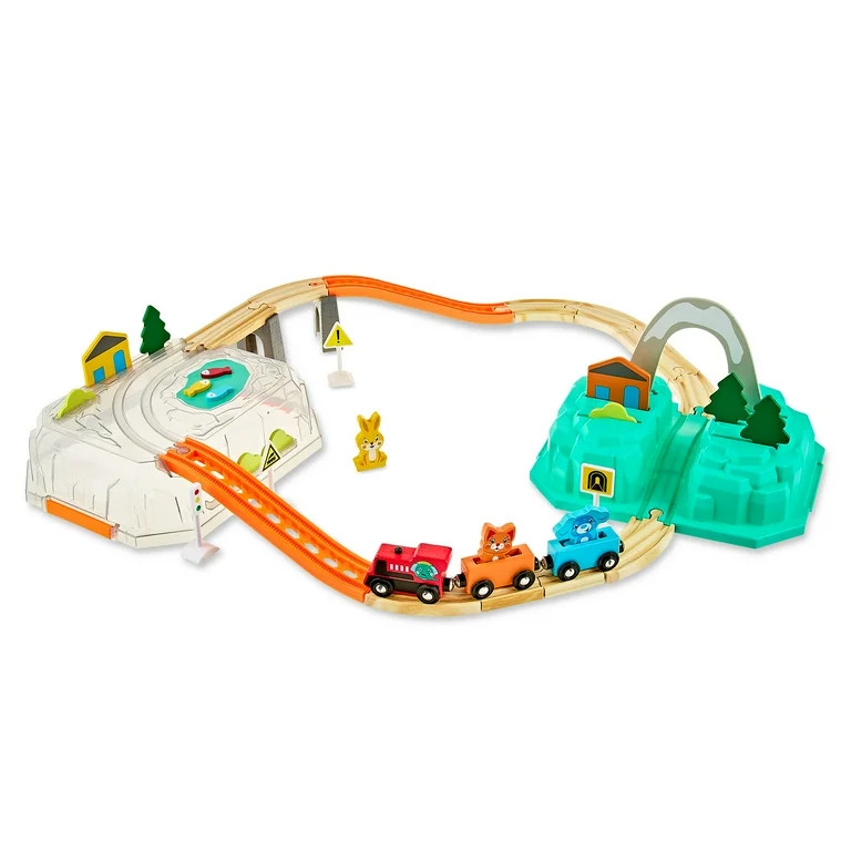 Spark Create Imagine Wood Train Railroad Set, Baby and Toddler Toys, Ages 3+ | Walmart (US)