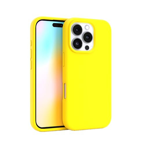 FELONY CASE - Apple iPhone 16 Pro Case - Liquid Silicone, Vibrant Neon Color with Anti-Scratch Microfiber Lining, Non-Slip Grip & 360° Shockproof Protection (Yellow) | Amazon (US)