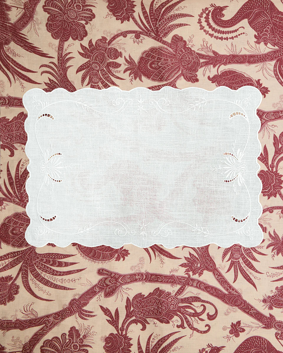 Ulla Johnson x Cabana Ajour Emboridered Linen Placemat | Cabana Magazine