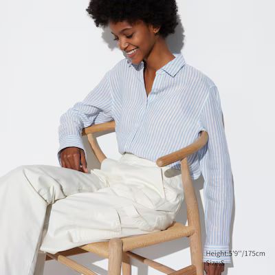 Premium Linen Striped Long-Sleeve Shirt | UNIQLO US | UNIQLO (US)