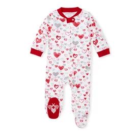 Love You Bunches Organic Baby  Loose Fit Footed Valentine's Day Pajamas | Burts Bees Baby