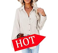 Womens Corduroy Button Down Shacket Casual Long Sleeve Shirt Jacket Oversized Blouses Tops | Amazon (US)