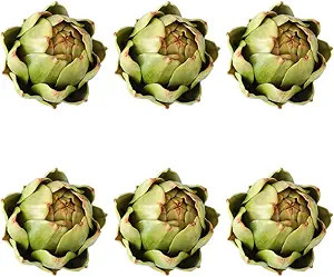 GiftYou [6-Pack] Large Artificial Artichoke Fake Vegetables and Fruits for Kitchen Decorations (G... | Amazon (US)