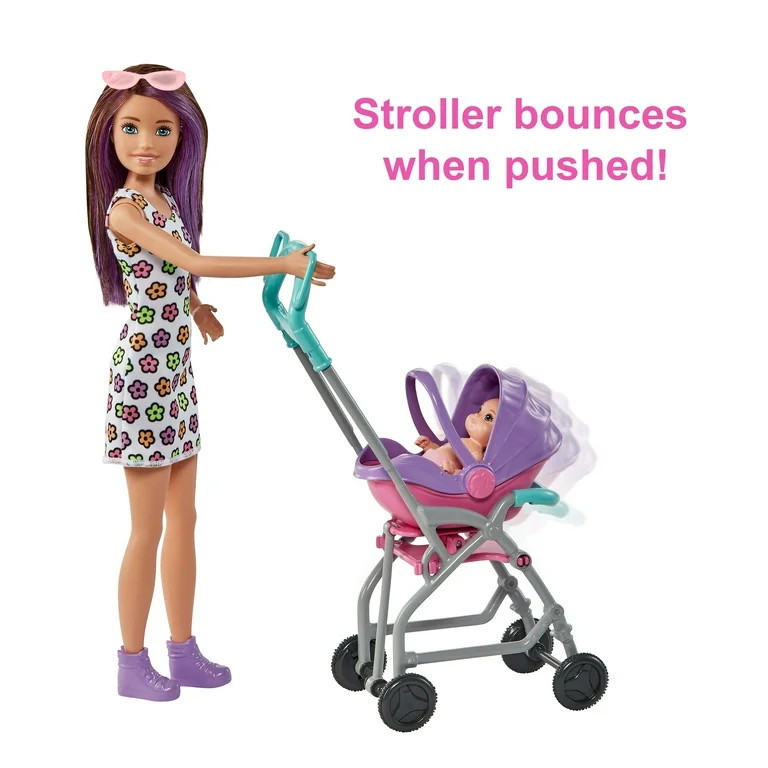Barbie Skipper Babysitters Inc. Doll & Stroller Playset, for 3 Years & Up, Multicolor | Walmart (US)