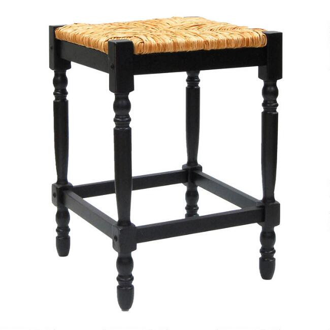 Essex Antique Black Farmhouse Backless Counter Stool | World Market