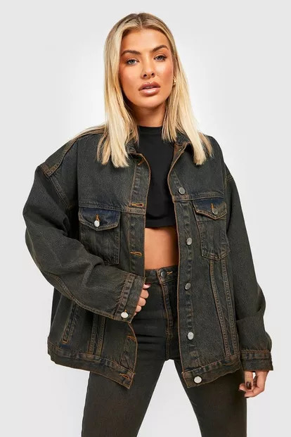 Vintage Look Oversized Denim Jacket | Boohoo.com (US & CA)
