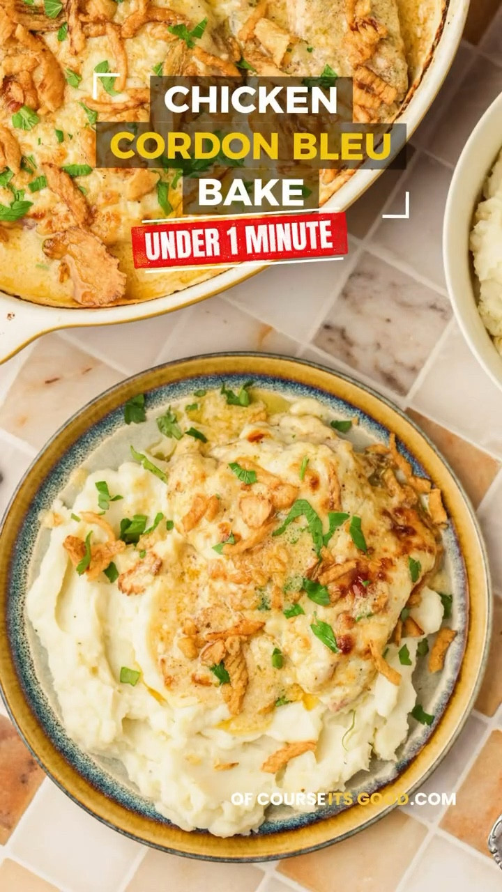 OF COURSE IT’S GOOD 👩🏻‍🍳 UNDER 1 MINUTE | Chicken Cordon Bleu Bake 🍗 Full recipe: ofcourseitsgood.com

#LTKHome #LTKvlog #LTKfoodie