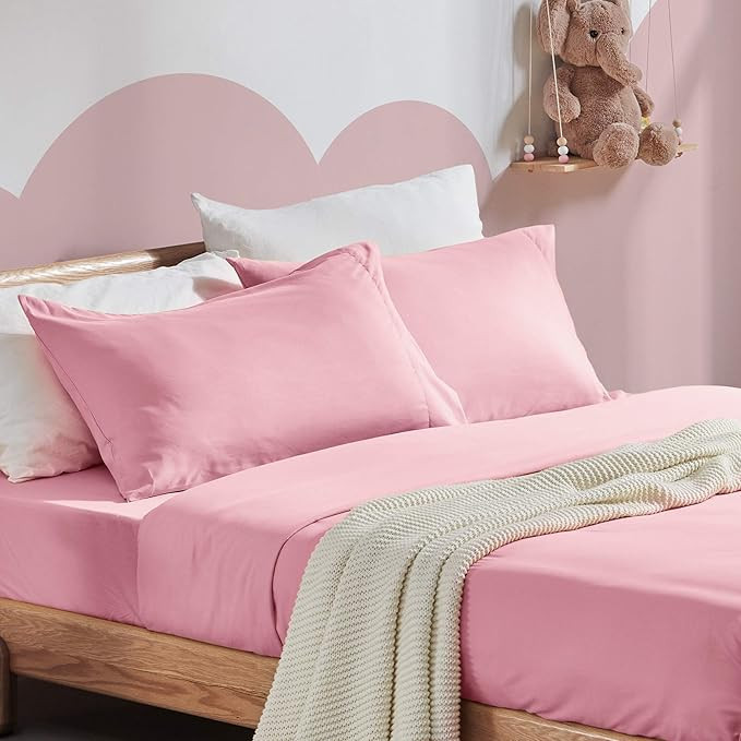 SLEEP ZONE Ultra Soft Kids Queen Size Sheet Set 4-Piece - Wrinkle & Fade Resistant Double Brushed... | Amazon (US)