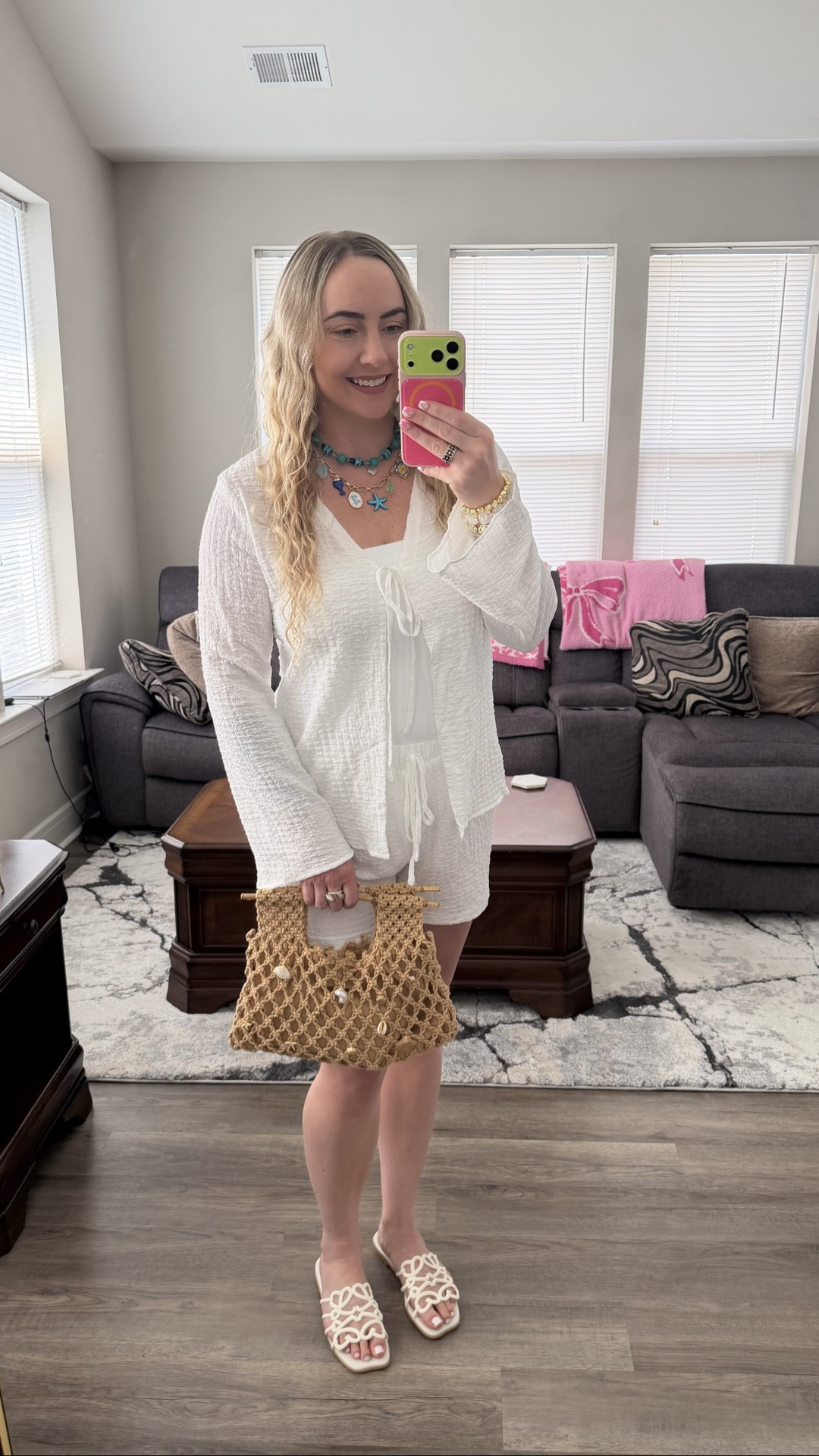 This is giving effortless beach vacation outfit. 

The textured white set is light, breezy, and so easy to throw on for lunch, sightseeing, or a resort day. I love it with the shell jewelry, woven bag, and neutral sandals for that coastal look.

vacation outfits beach

#LTKootd #LTKstorytime #LTKTall