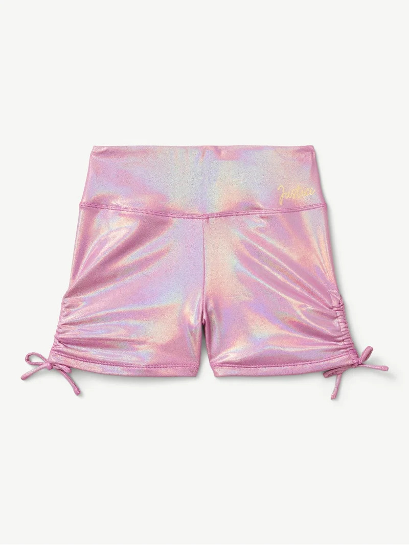 Justice Girls Foil Dance Shorts for Gymnastics and Practice, Adjustable High Waist, Sizes XS-XL | Walmart (US)