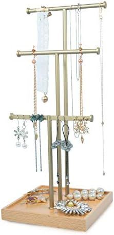 Amazon.com: Jewelry Organizer Tree Stand Holder 3 Tier Tabletop Necklace Holder Gold With Metal A... | Amazon (US)