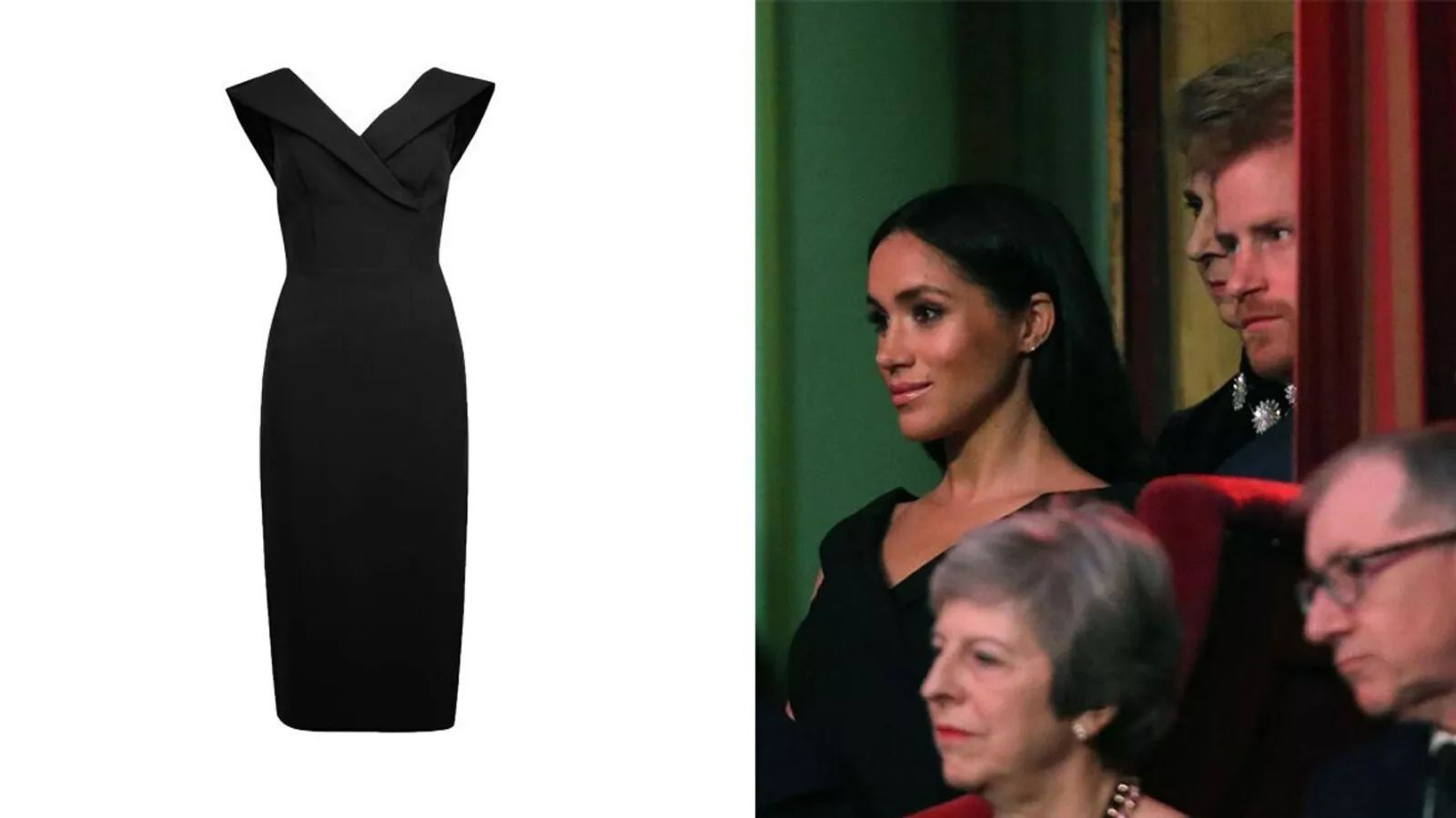 M & S Marks and Spencer Black Dress Meghan Markle Duchess of Sussex Size S UK 10  | eBay | eBay US