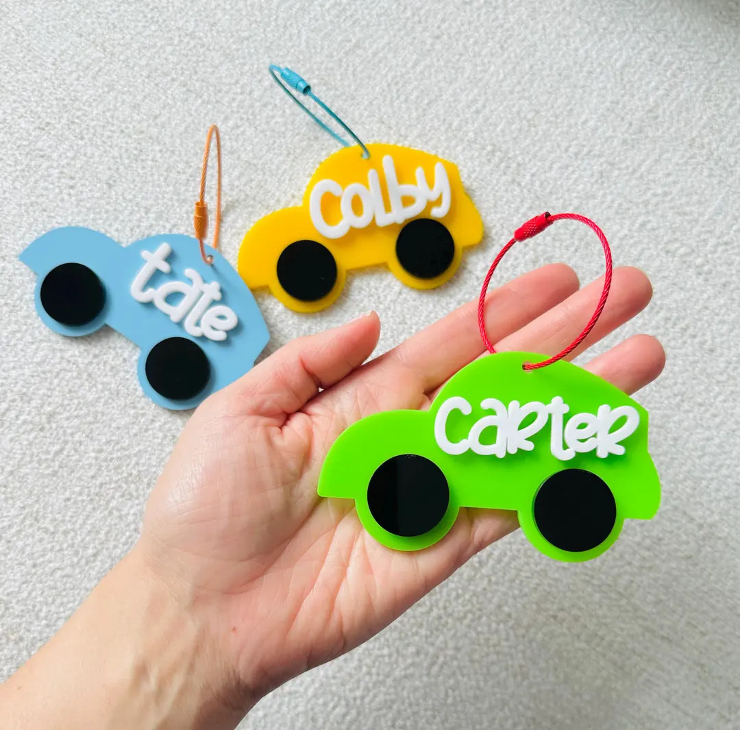 Personalized Car Acrylic Backpack Tag: Kids Name Tag - Etsy | Etsy (US)