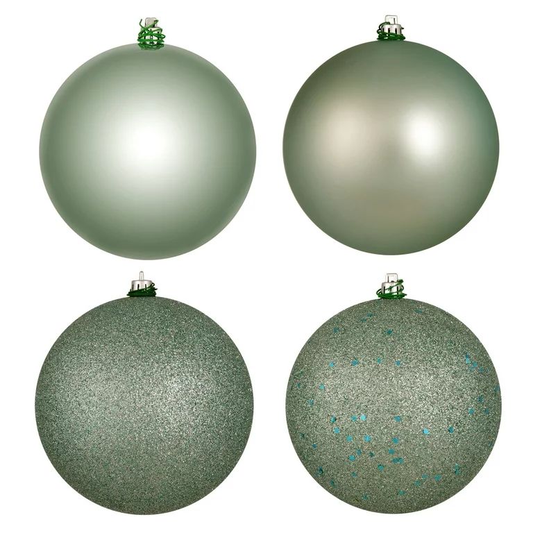 Vickerman 4.75" Frosty Mint 4-Finish Ball Ornament Assortment, 4 per Box | Walmart (US)
