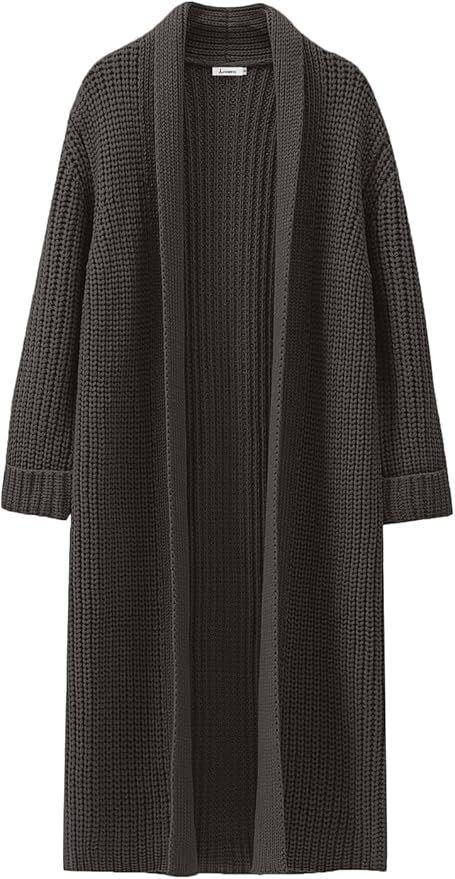 ANRABESS Women Knit Long Cardigan Long Sleeve Open Front Lapel Oversized Sweater Coat 2023 Fall C... | Amazon (US)