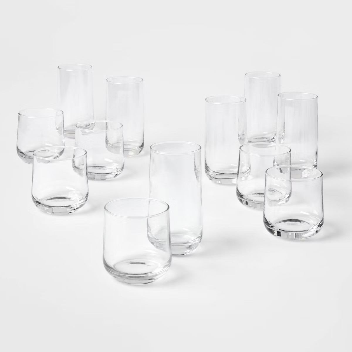 12pc Glass Shoreham Double Old Fashion and Highball Glasses Set - Threshold™: Drinking Glasses ... | Target
