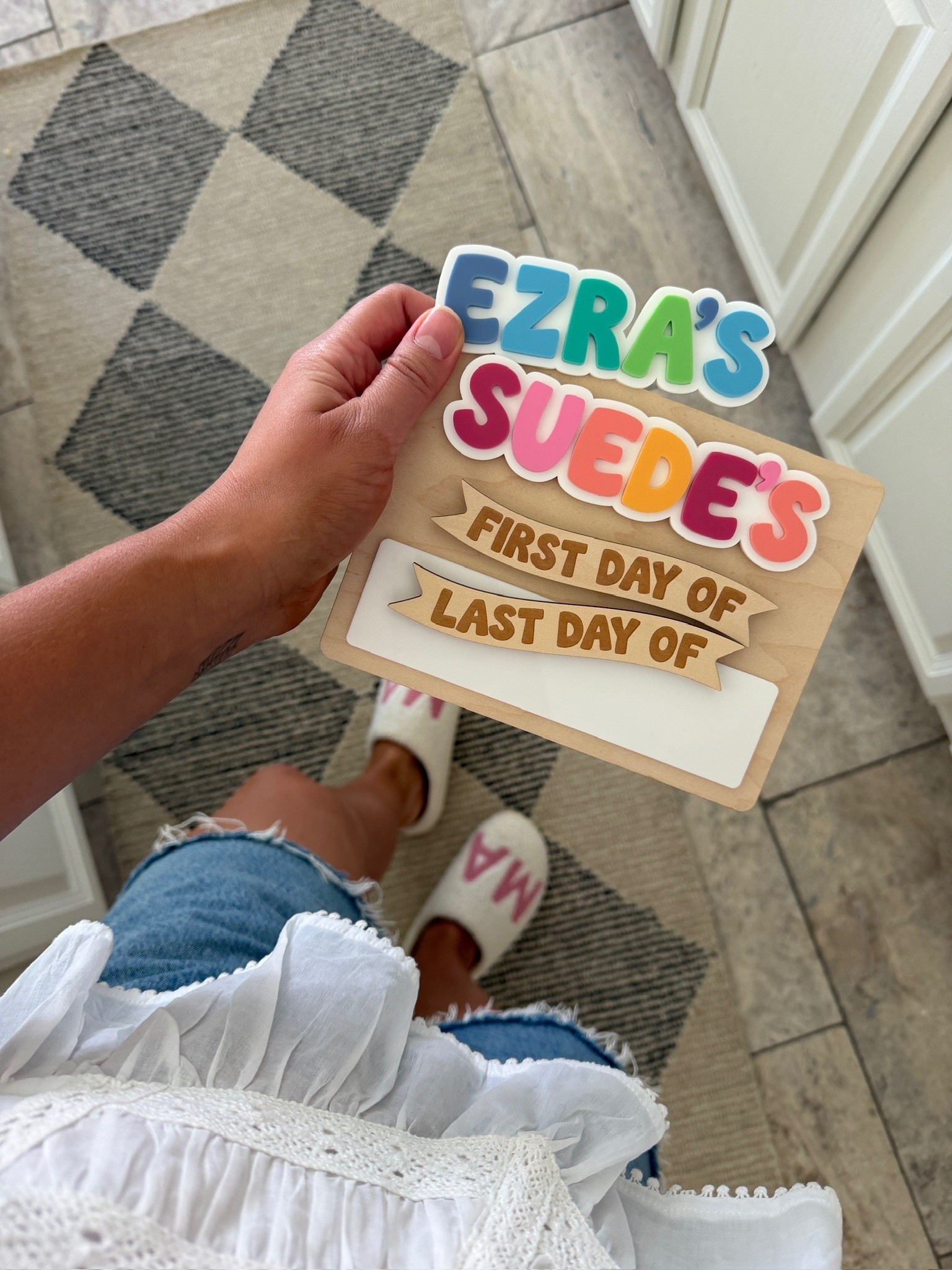 First day memories made even sweeter with a personalized school sign they’ll look back on for years!!! Such a fun tradition to capture each new grade and see how much they’ve grown 🎒📚🍎

custom first day of school sign, personalized school sign, first day of school, back to school, school photo ideas, back to school essentials, classroom memories, kids school photos, first day traditions, personalized gifts, school keepsake, back to school 2026

#LTKmomlife #LTKKids