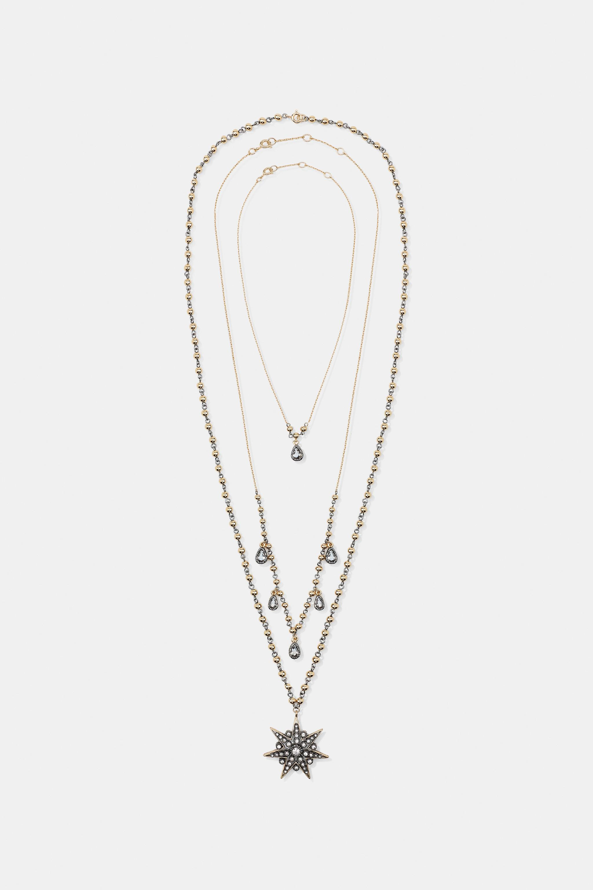 PACK OF 3 CRYSTAL STAR NECKLACES | Zara US