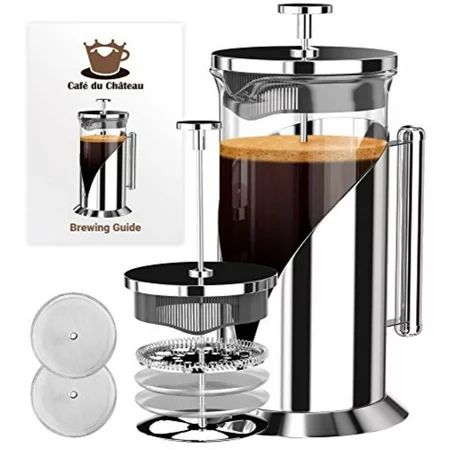 French Press Coffee Maker (8 cup, 34 oz) With 4 Level Filtration System, 304 Grade Stainless Steel,  | Walmart (US)