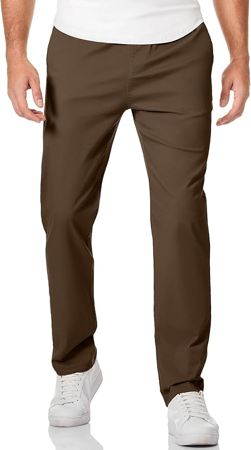 JMIERR Men's Casual Pants Cotton Twill Drawstring Elastic Waist Tapered Chino Pants with Printed ... | Amazon (US)