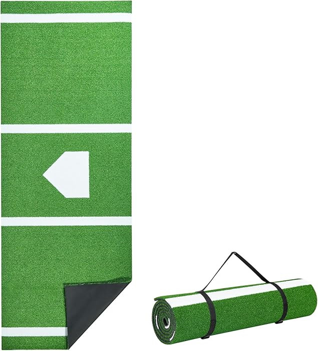 VEVOR 12'x6'/10'x3.8' Upgraded Baseball/Softball Batting Mat with Home Plate - 15MM Thicken Anti-... | Amazon (US)