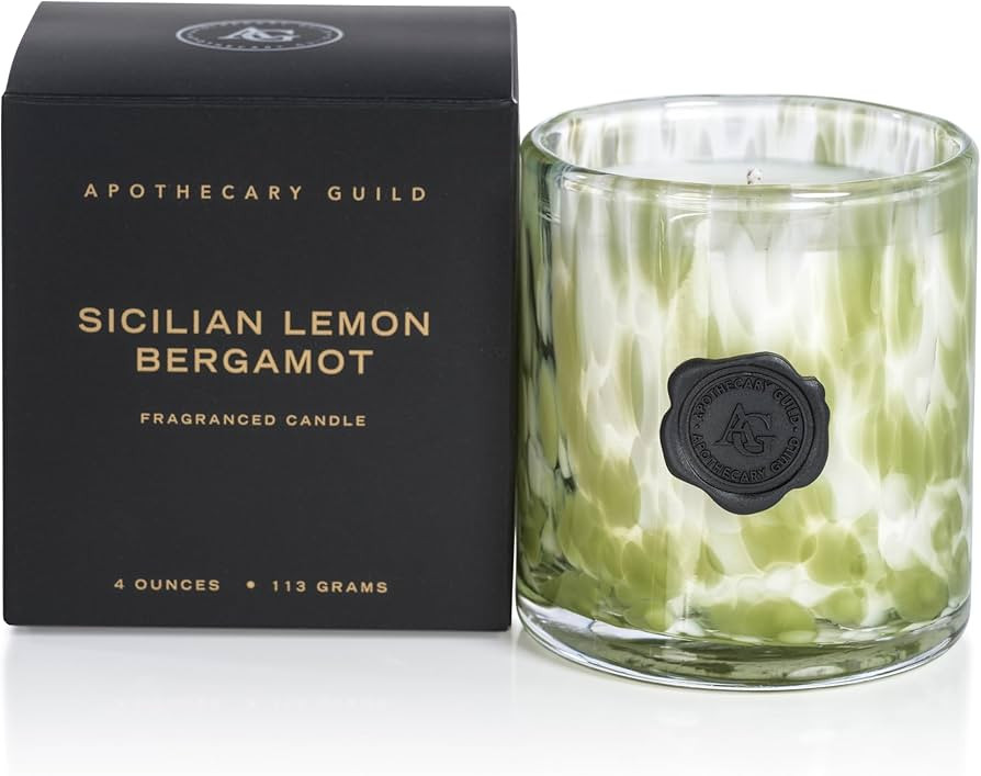 Zodax Apothecary Guild Scented Opal Glass Jar Candle in Gift Box - 4 oz - Sicilian Lemon Bergamot | Amazon (US)