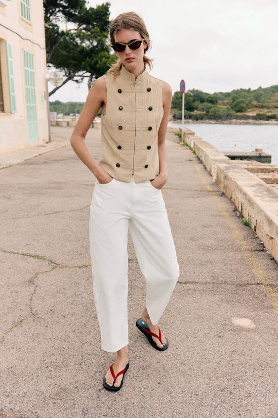 SLEEVELESS BUTTON SHIRT | Zara US