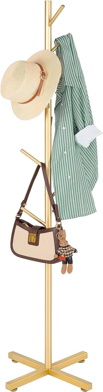 Metal Coat Rack Stand, Modern Coat Rack Freestanding with 8 Hooks, Coat Racks Easy to Assemble, C... | Amazon (US)