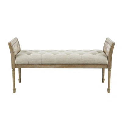 Accent Bench With 48.5" And Solid Wood Frame Reclaimed 400 Lbs Weight Capacity Cane Details | Wayfair North America