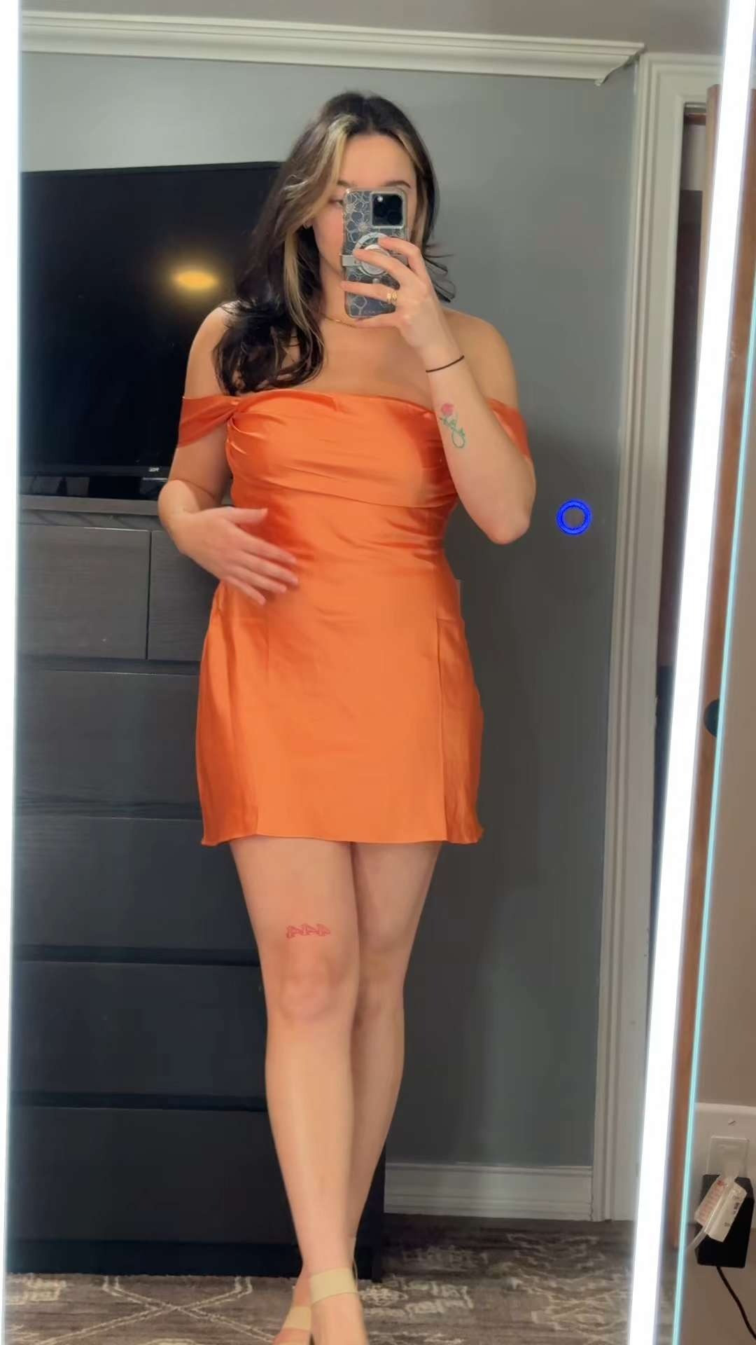 Spring satin mini 🍊

Such a fun pop of color — perfect for rehearsal dinners, bachelorette nights, or any spring/summer event.

Simple, flattering, and easy to style ✨ 

 #LTKootd #LTKSeasonal #LTKWedding