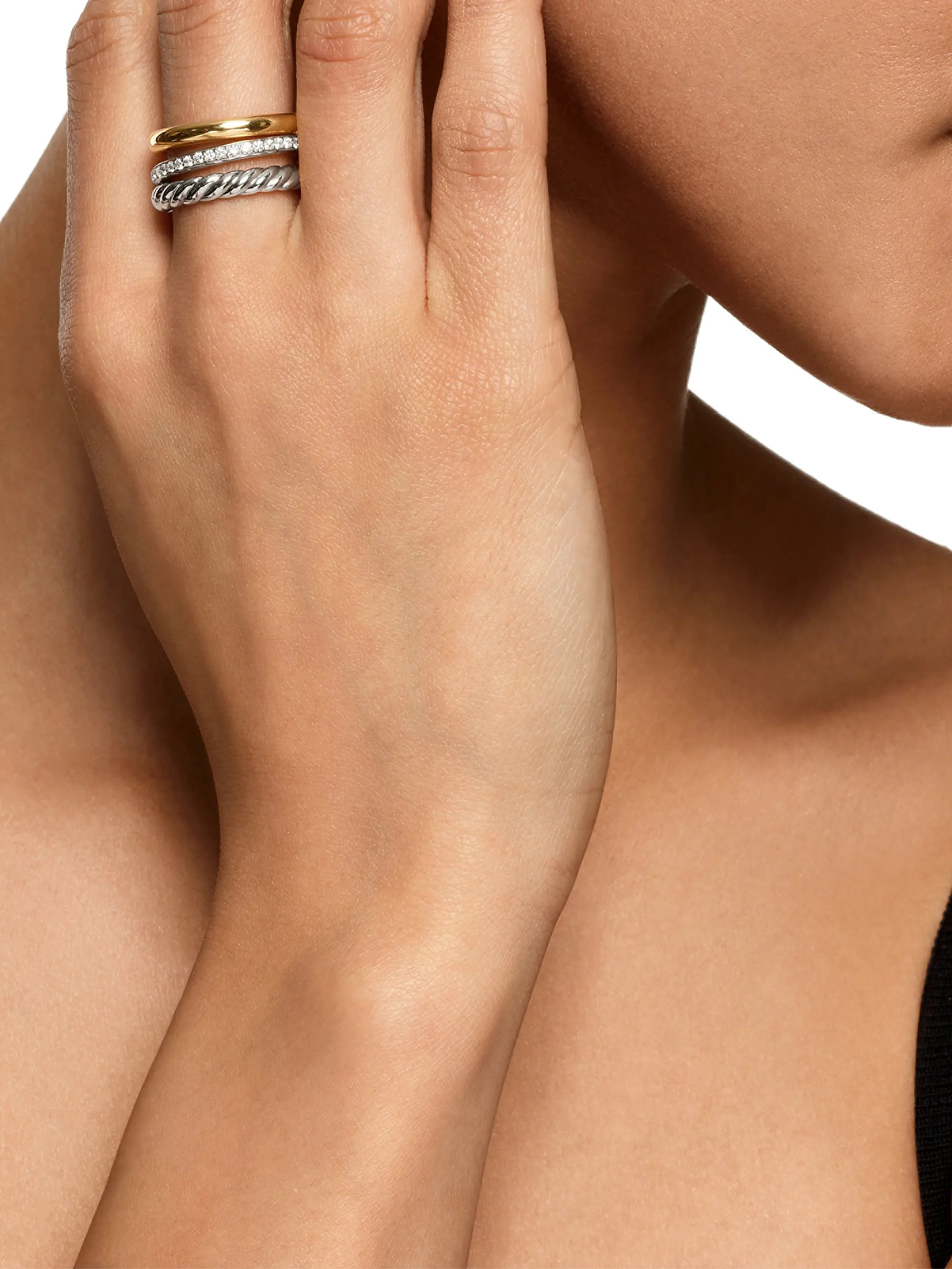DY Mercer Three Row Ring in Sterling Silver | Saks Fifth Avenue