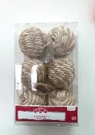 Holiday Time Burlap Twine Ball Ornaments, Natural & White, 6 Count | Walmart (US)