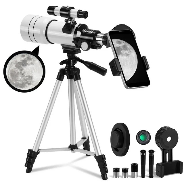 SUNOYAR Telescope, 70mm Telescopes for Adults & Kids, 300mm Refractor Telescope (15X-150X) with A... | Walmart (US)