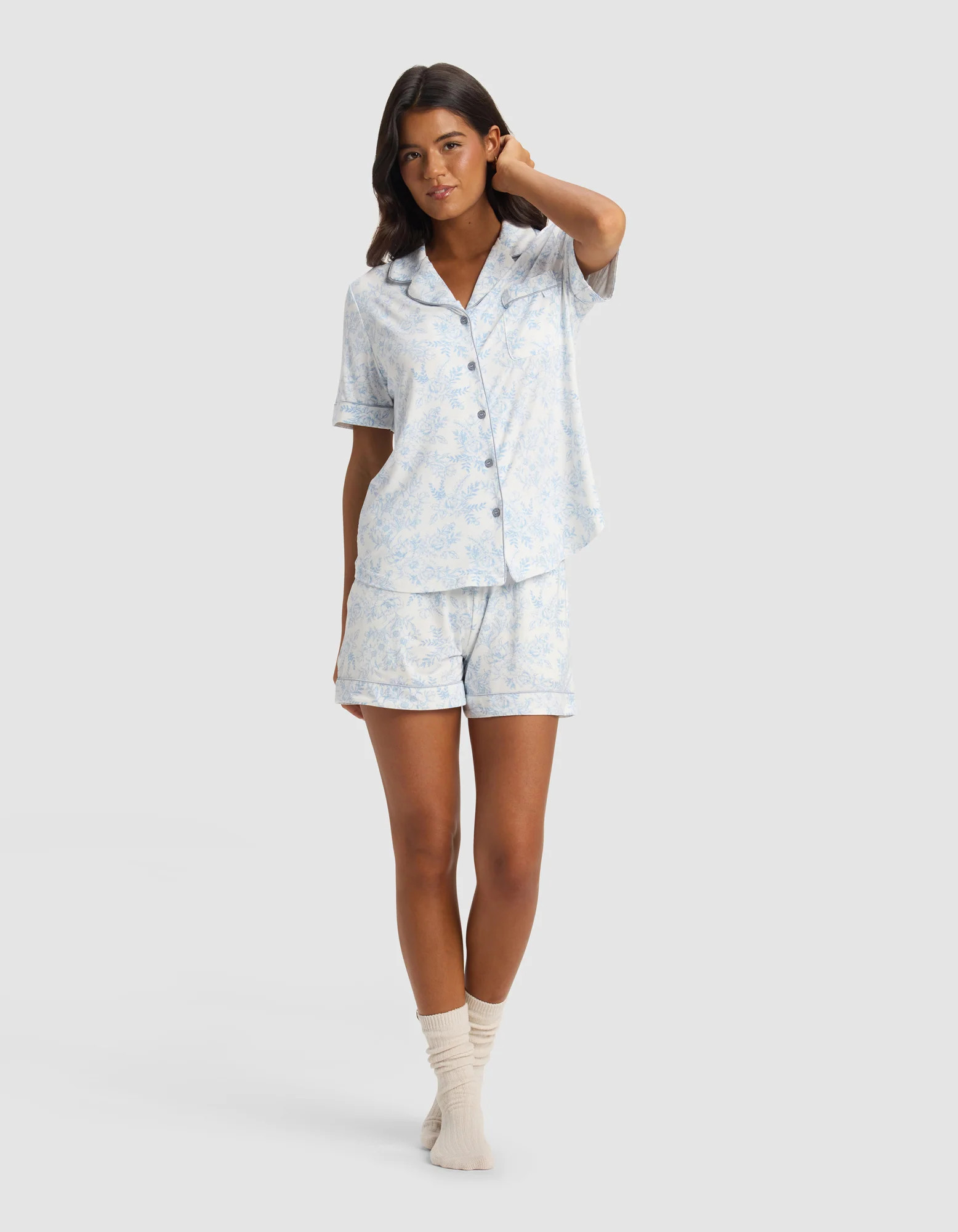 Women's Bamboo Stretch-Knit Short Sleeve Pajama Set | Cozy Earth