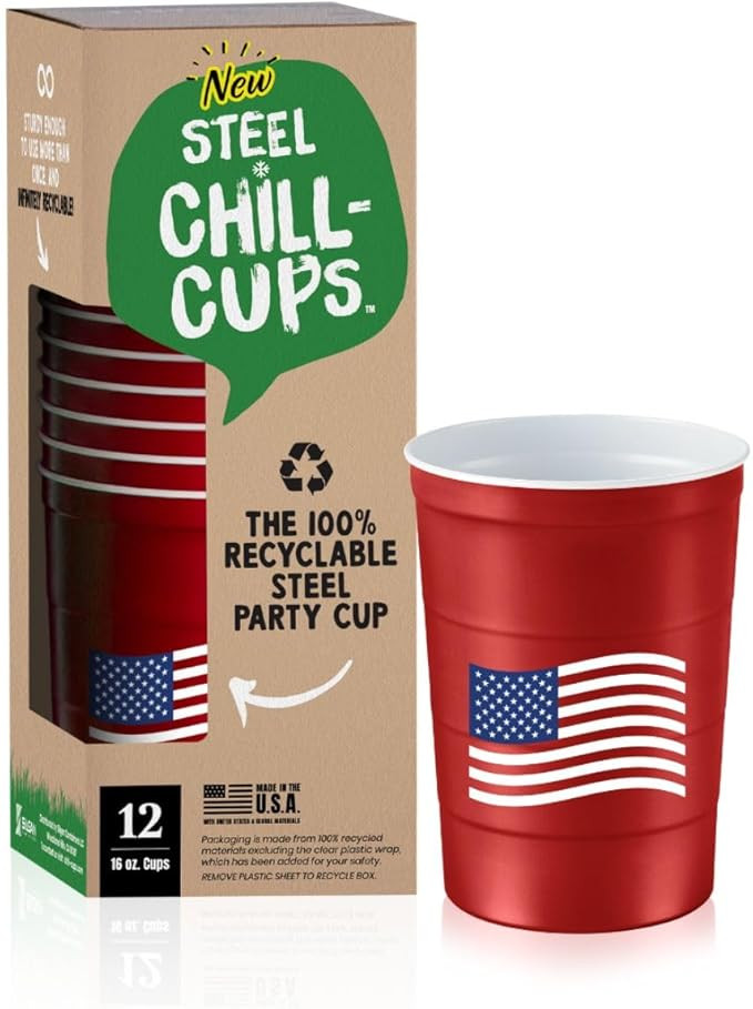 16 oz. Party Cups Flag Design for Cold Drinks, Sturdy and Durable, Disposable, Recyclable, Made i... | Amazon (US)