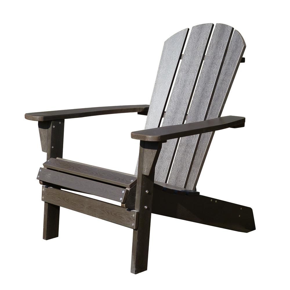 Faux Wood Espresso Adirondack Chair | The Home Depot