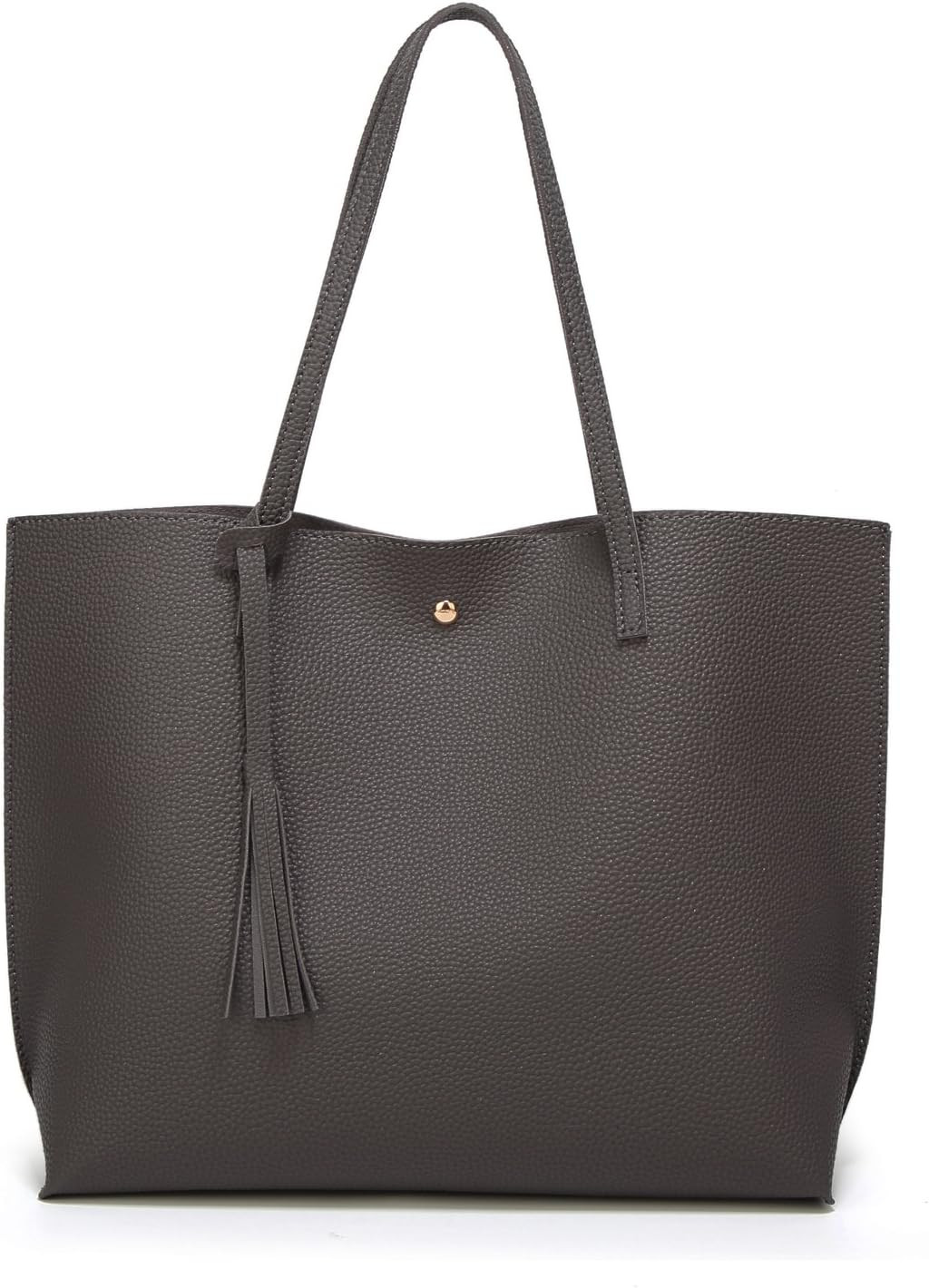 Dreubea Women's Soft Faux Leather Tote Shoulder Bag from, Big Capacity Tassel Handbag | Amazon (US)