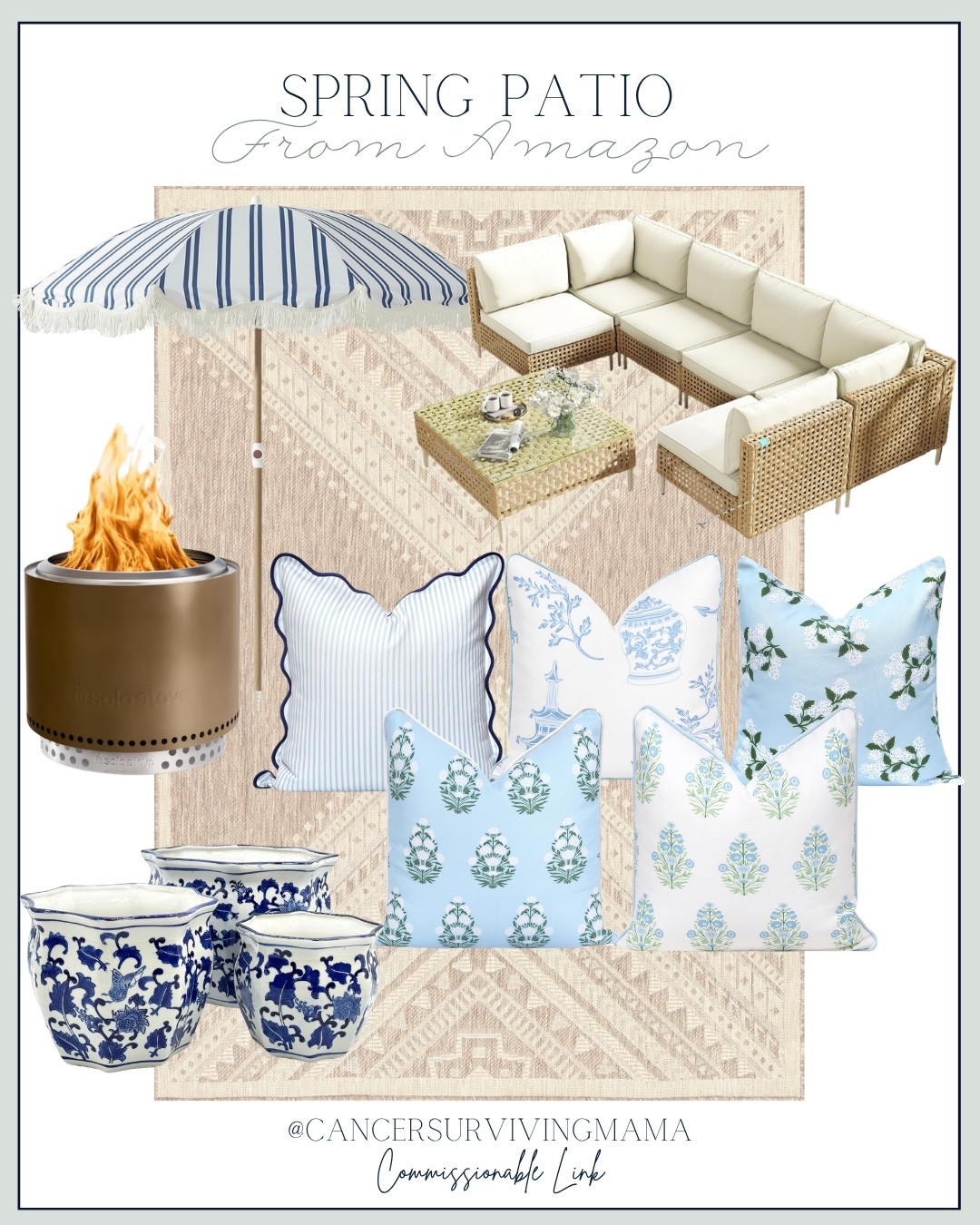 Spring Patio finds from Amazon 🤎 so adorable and affordable! Perfect for outdoor backyard, patio & pool furniture. 

If you haven’t seen this Solo Stove it’s the best outdoor firepit for s’mores & bonfires! Comes in mult sizes and colors and such a perfect family must have! 

backyard furniture, outdoor furniture, patio furniture, outdoor patio finds, amazon home, spring refresh, spring home, southern decor, block print, grandmillennial, southern home, costal prep decor, outdoor patio, amazon, firepit, waterproof furniture, outdoor waterproof pillows, planters, mackenzie childs 

#LTKdayinmylife #LTKHome #LTKSeasonal