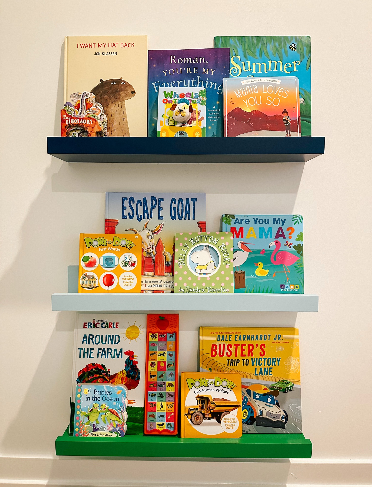 Color pop bookshelves 💙🩵💚